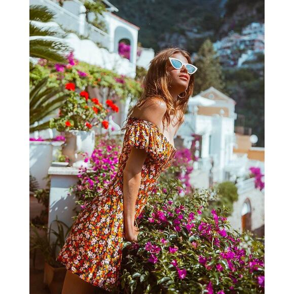 New Bec + Bridge New Romantics Silk‎ Mini Dress Floral Women’s Size 8 - Picture 1 of 13